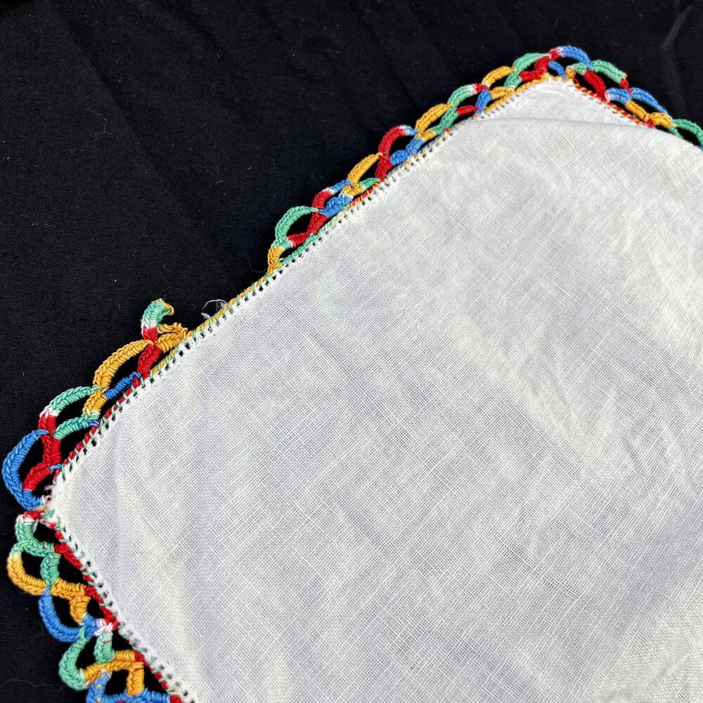 Beautiful 4 9" Square Napkins Palm Tree Block Building MultiColor Jerusalem READ - Picture 3 of 3